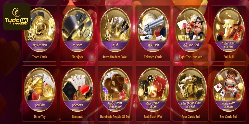 Tổng quan sảnh game game bài Tydo88